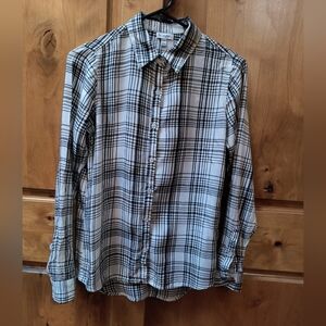 Women's Black and White Plaid Shirt